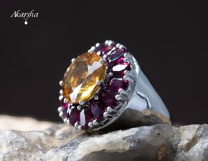 Rhodolite & Citrine Ring