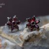 Garnet Flower Earring
