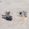 1-2 Blue Sapphire & Diamond Earrings