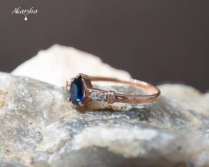 Blue Sapphire & White Sapphire Ring