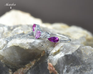 Pink Sapphire & Diamond Ring