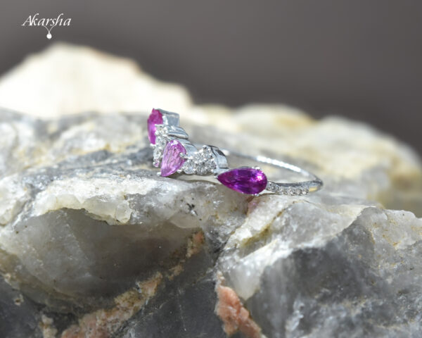 Pink Sapphire & Diamond Ring