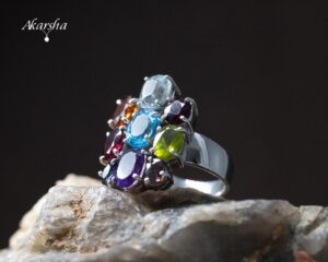 Multi-Coloured stone Ring