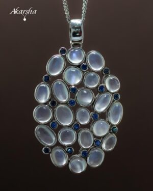 Moonstone & Blue Sapphire Pendant