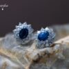2-1 Blue Sapphire & White Sapphire Earrings