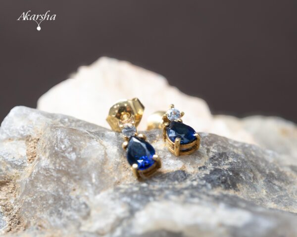 2-1 Blue Sapphire and White Sapphire Earrings