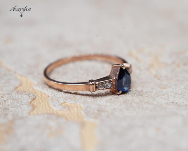 2-2 Blue Sapphire & White Sapphire Ring