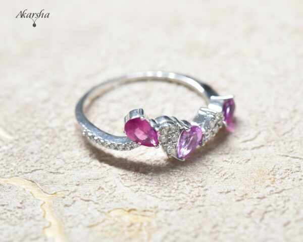 Pink Sapphire & Diamond Ring