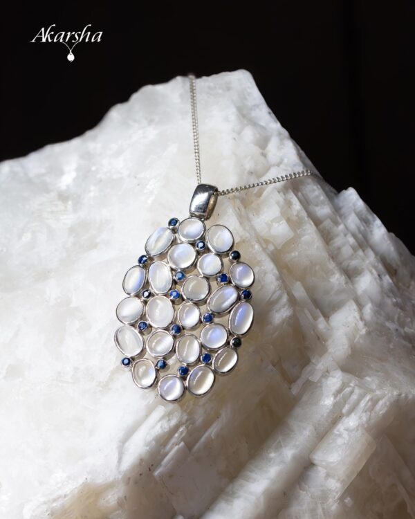 Moonstone & Blue Sapphire Pendant