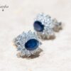 2-2 Blue Sapphire & White Sapphire Earrings