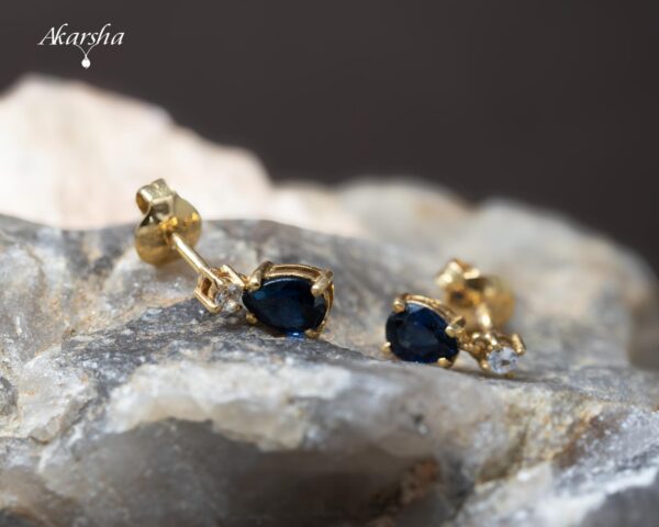 2-2 Blue Sapphire and White Sapphire Earrings