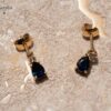 2-3 Blue Sapphire and White Sapphire Earrings