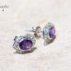 3-2 Amethyst & White Topaz Earrings