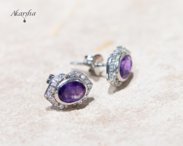 3-2 Amethyst & White Topaz Earrings