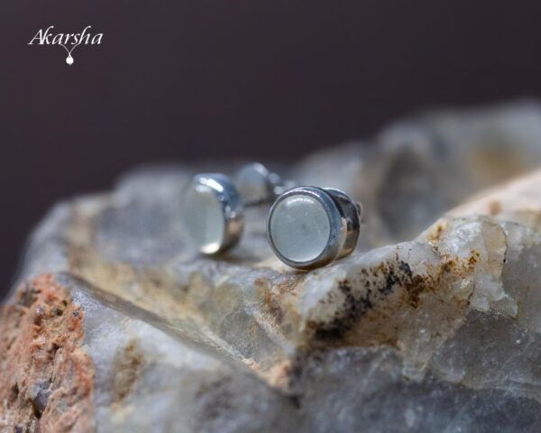 Oval Moonstone Studs
