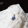 Blue Sapphire & White Sapphire Flower Pendent