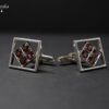 Garnet Silver Cufflinks