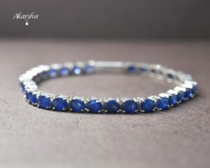 Blue Sapphire Silver Bracelets