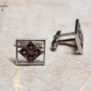 Garnet Silver Cufflinks
