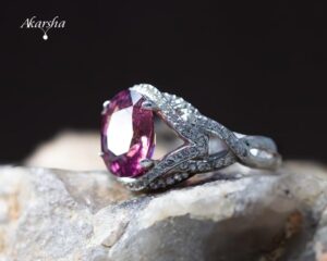 Tourmaline & White Sapphire Ring