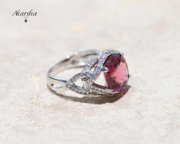 10-2 Tourmaline & White Sapphire Ring