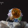13-2 Citrine and Multi-colour Sapphire Ring