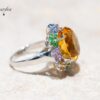 13-3 Citrine and Multi-colour Sapphire Ring