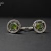 Peridot Silver Cufflinks