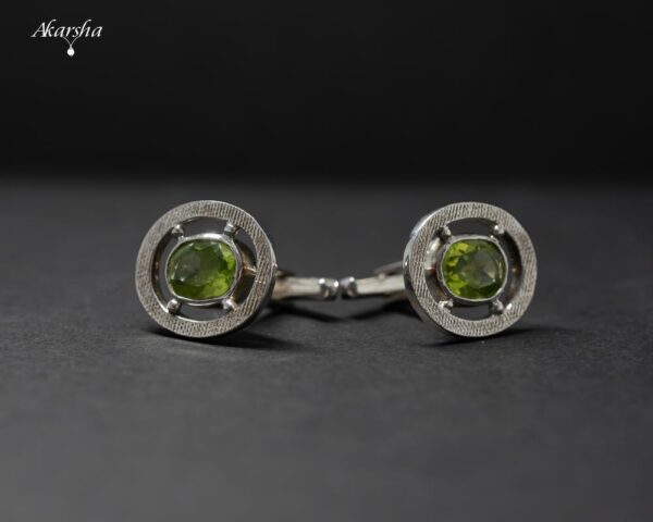 Peridot Silver Cufflinks