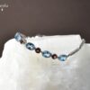 Blue Topaz & Garnet Silver Bracelet