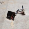 Garnet Silver Cufflinks
