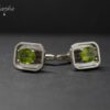 Peridot Silver Cufflinks
