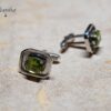 Peridot Silver Cufflinks