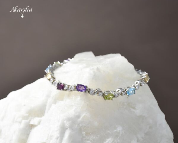 Multi-Colour Silver Bracelet