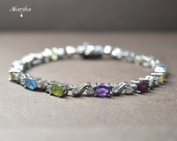 Multi-Colour Silver Bracelet