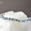 Blue Topaz & White Topaz Silver Bracelet