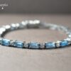 Blue Topaz & White Topaz Silver Bracelet