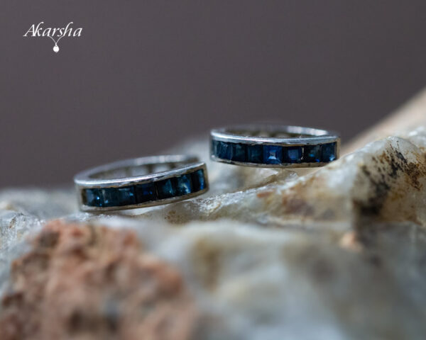 10-1 Blue Sapphire Channel Set Earrings