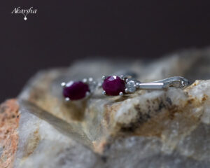 11-1 Ruby & White Sapphire Earrings