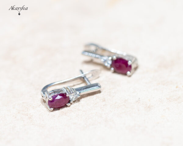 Ruby & White Sapphire Earrings