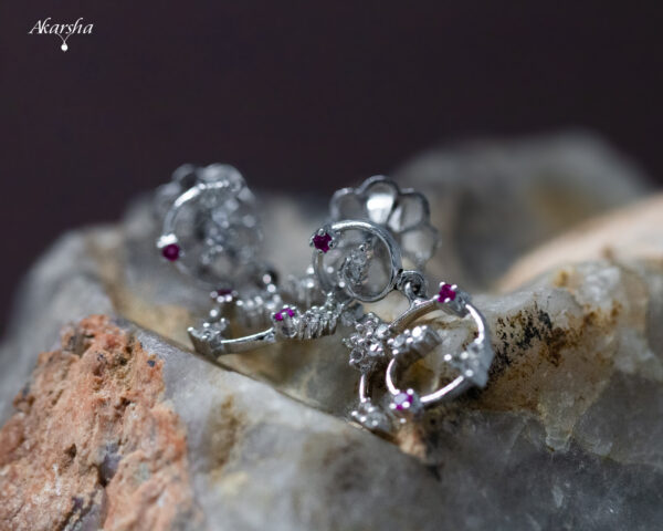 Ruby & White Sapphire Earrings