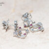 Ruby & White Sapphire Earrings