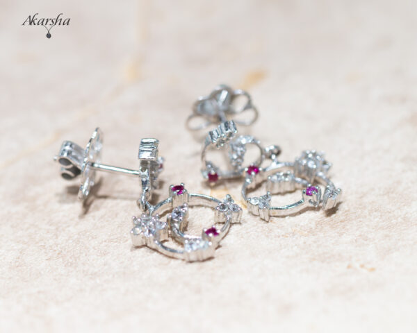 Ruby & White Sapphire Earrings