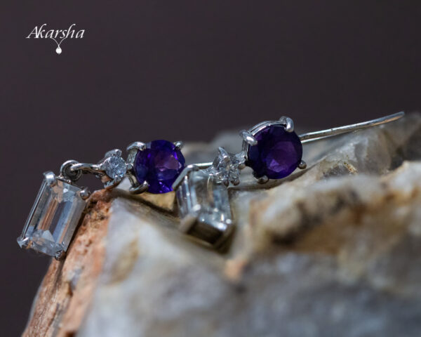 Amatheyst & White Topaz Earrings