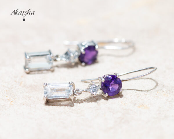 Amatheyst & White Topaz Earrings