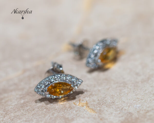 8-2 citrine&WTearrings