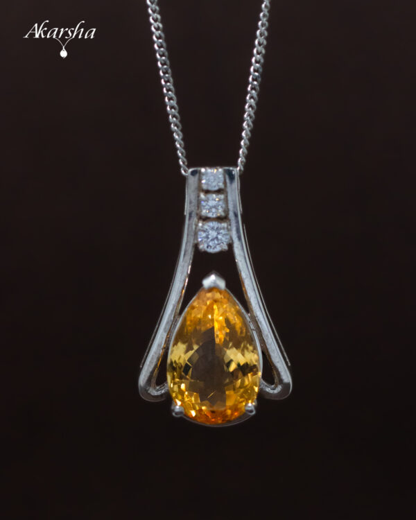1-1 Citrine & White Topaz Pendant