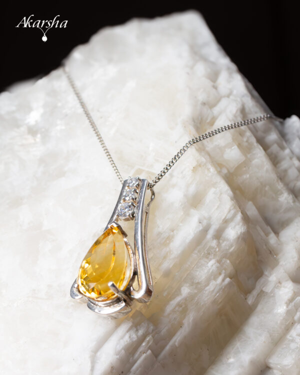 1-2 Citrine & White Topaz Pendant