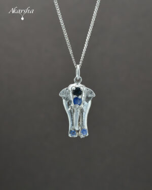 Blue Sapphire Elephant Pendant